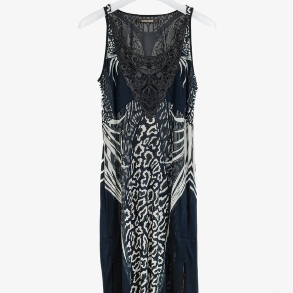 Roberto Cavalli Black Jungle Animal Print Tank Dress - Picture 1 of 11